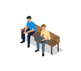 People sitting on a bench