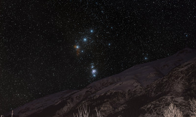 Nébuleuse d'orion au dessus des Alpes
