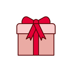 gift box with ribbon isolated icon