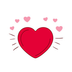 love card with hearts isolated icon