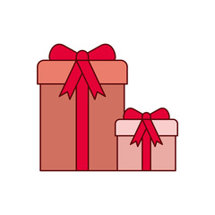 gift boxes with ribbon isolated icon