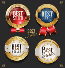 Collection of Elegant golden premium Editors choice labels