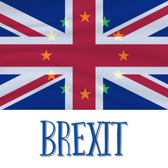 Brexit, waving flags concept