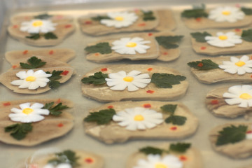 decoration for fish dishes on the chef's table