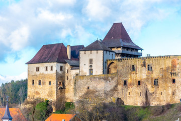 Fototapeta na wymiar Lipnice nad Sazavou. Gothic style medieval castle, Czech Republic.