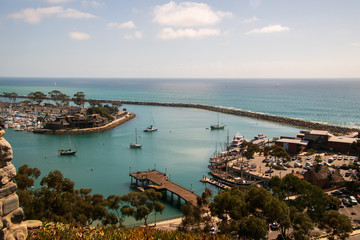 View of beautiful marina from above. - obrazy, fototapety, plakaty