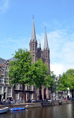 Fototapeta na wymiar Medieval Catholic church in Amsterdam, The Netherlands