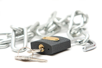 Lock, Key and chain