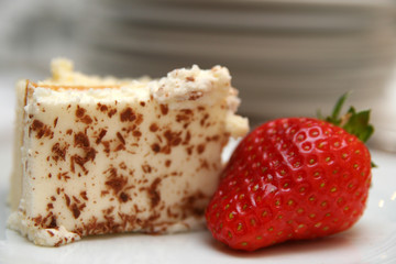 cheese cake and a strawberry