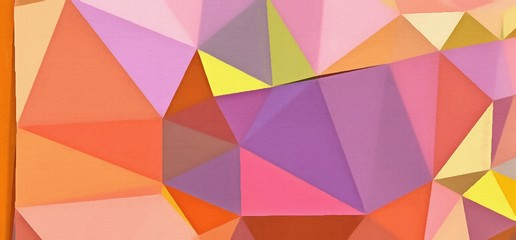 Abstract polygonal background. Triangles texture. Geometric modern art. Futuristic simple painting on canvas. Pattern for design. Backdrop template. Low poly concept artwork. Decorative elements. 