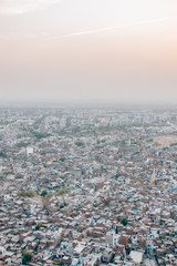 Fototapeta na wymiar Aerial drone shot of Varanasi, India