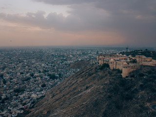 Aerial shot of Jaipur as seen from nahargarh fort India
