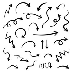 Super set hand-drawn arrows, vector graphic design