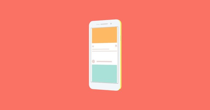 isometric concept smartphone with social network
