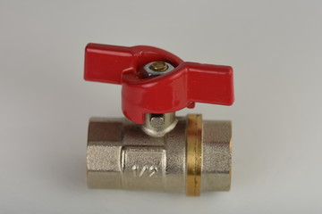 Ball valve with red handle