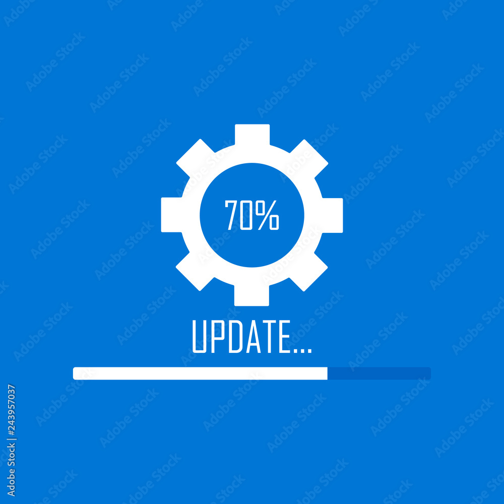 Poster system software update and upgrade concept. loading process screen. modern vector illustration flat 