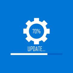 System software update and upgrade concept. Loading process screen. Modern vector illustration flat style