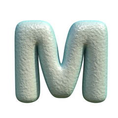 Grey blue clay font Letter M 3D