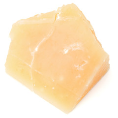 One parmesan cheese shred isolated on white background cutout