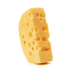 Cheese block isolated on white background cutout
