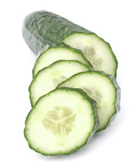 Cucumber slices  isolated on white background cutout