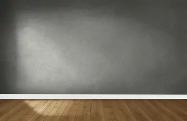 Crédence de cuisine en verre imprimé Mur Mur gris dans une pièce vide avec parquet