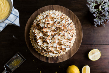 Lemon meringue pie food photography