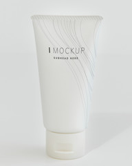 White face cream tube mockup