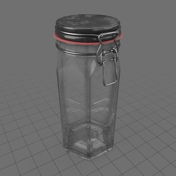 Tall hexagon lock jar