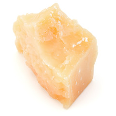 One parmesan cheese shred isolated on white background cutout