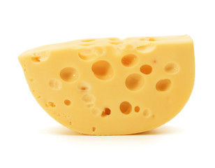 Cheese block isolated on white background cutout