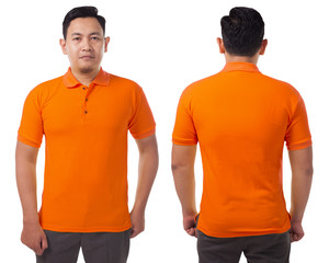Orange Collared Shirt Design Template