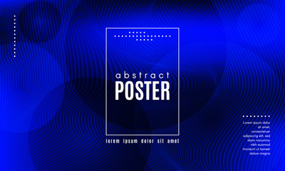 Abstract Wave Poster with Color Fluid Shapes.