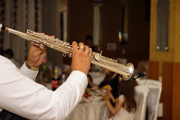 Hands playing clarinet