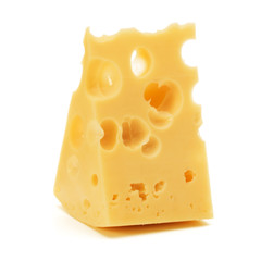 Cheese block isolated on white background cutout