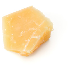 One parmesan cheese shred isolated on white background cutout