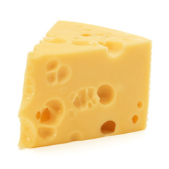 Cheese block isolated on white background cutout
