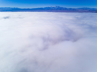 Humidity clouds coming from the Pacific Ocean and crashing to the Andes mountains called in Chile: Camanchaca, a cloud formed by humidity that every morning covers the Atacama Desert bringing life