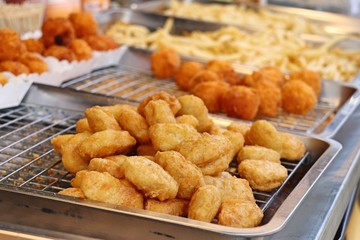 fried nuggets at street food