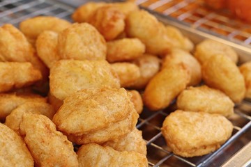 fried nuggets at street food