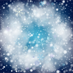 Blue Realistic Vector Snowfall. Christmas, New Year Grunge Holidays Background. Realistic Snowfall Pattern, Falling Snowflakes Overlay. Winter Cold Dots Storm Sky, Frost Effect Silver Ice Square Frame