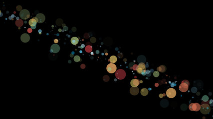 Abstract colorful circles on black background