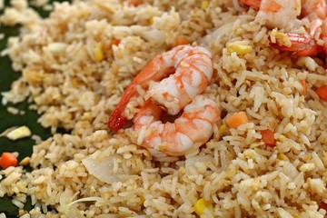 Shrimp fried rice in street food