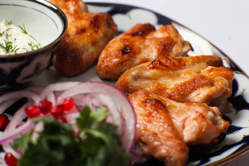 Grilled meat and fish