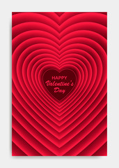 Valentines Day Party Cover Design. Vector template of invitation, flyer, poster or greeting card.