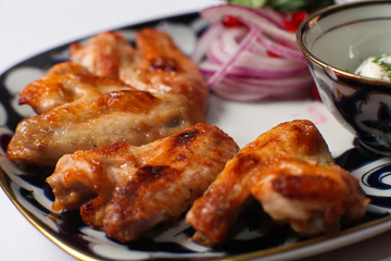 Grilled meat and fish