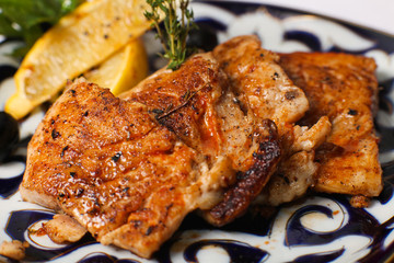 Grilled meat and fish