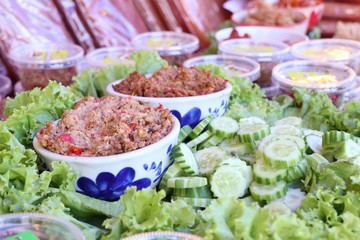 Fresh fish chili paste and vegetables