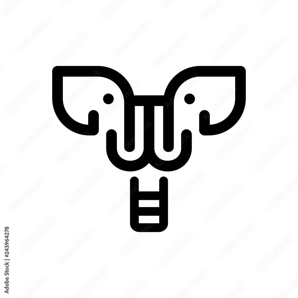 Poster elephant logo. funny icon. cute mammal symbol. vector eps 10.