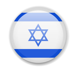 Israel flag. Round bright Icon. Vector Illustration